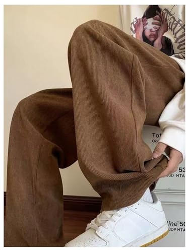 Verdusa Men's Casual Corduroy Pants Streetwear Straight Leg Loose Trousers with Pockets2