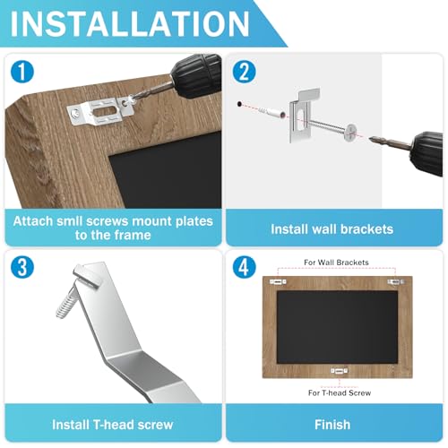 Image of Security Hanging Kits with T-Head Screws-25 Packs -Security Picture Hangers for Cleats Kits,Complete T-Lock Security Hanger Set for Wood & Metal Frames,Anti-Theft Security Lock Picture Hangers