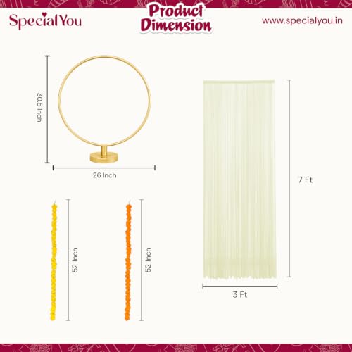 Image of SpecialYou Ganpati Decoration Setup for Home Decor with PVC Stand for Ganesh Chaturthi Decoration Setup, Ganpati Decorations Backdrop Stand, Ganesh Decorations Items for Home-9 pcs