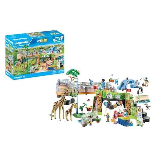PLAYMOBIL MyLife 71600 Grande Zoo, ampio set di zoo con 16 animali autoctoni ed esotici e vari accessori, giocattolo per bambini dai 4 anni in su