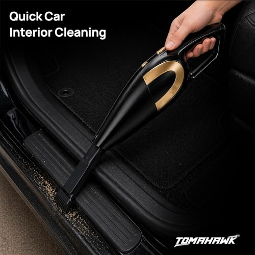 Image of Tomahawk Electric Car Vaccum Cleaner for Car & Wet Cleaning with Suction Power 5000pa | 4.5 Meter Power Cord Cable -12V DC Supply | 120 W Rated Power | 150ml Dust Cup Capacity (Electric)