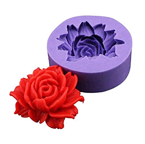 EPRHY Moule 3D en forme de fleur de rose pour fondant, gâteau, chocolat, sucre, savon Cover