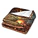Brebasf Cool Fighter Airplane Blanket Rustic Modern Tank Burning City Street Aircraft Throw Sofa Soft Warm Blanket-40W x50L