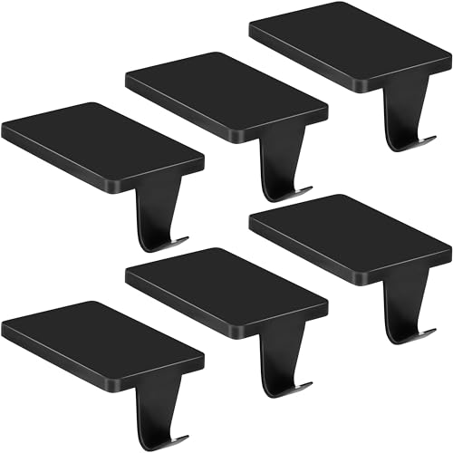 Palonu 4 Pcs Black Christmas Stocking Holders, Heavy Duty Mantle Hangers Cast Iron Hanging Hooks with Non-Slip Pad,Christmas Ornaments Xmas Holiday Decoration Shelf Window Fireplace Mantel Décor