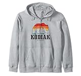 kodiak alaska orso natura vintage grizzly escursioni campeggio felpa con cappuccio