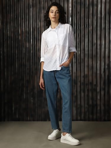 Image of HIGH Star Oversized Cotton Shirt for Women | Stylish Tops for Women | Comfortable and Trendy Casual Shirt