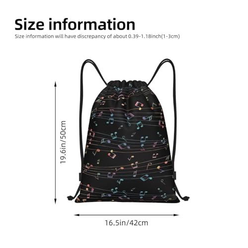 Cute Music Note Drawstring Bag,Fashion Sport Gym Drawstring Backpack Beach Travel Sackpack for Men Women3