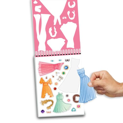 Image of Style Studio Fashion Sketch Activity Book 1 for Girls Age 4-8 years- Creative Design Kit with Sticker Sheets, Stencil Sheets, Dressing Paper & Sketch Pages | Fun DIY Activity Book