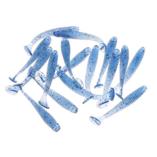 UJEAVETTE 2x16x Worm Fishing Lures Soft Crank Baits T-Tail Fish Tackle Lures 5cm Blue- Sporting Goods- Fishing- Baits, Lures & Flies- Crankbaits-image-20
