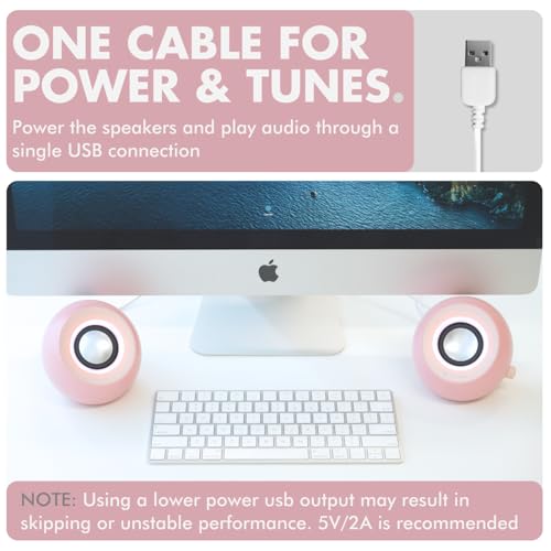 X9 Performance Pink Computer Speakers for Desktop PC with RGB Lighting, Bluetooth, USB, and AUX - Triple Mode Connection, Dual 2.25" Drivers for Work and Play, Bluetooth Desktop Speakers for PC - Pink