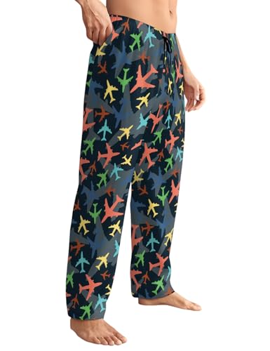 Men's Pajama Pants with Pockets Lightweight Breathable Waistband Elastic Sleep Pants for Men Soft Lounge Pants4