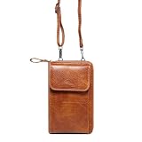 ZORSOME Mały portfel torba na ramię crossbody dla kobiet, mini podróżny portfel na telefon komórkowy torebka z przegródkami na karty kredytowe, Brązowy