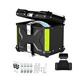 Baúl superior para motocicleta, baúl trasero universal para scooters, motocicletas, ciclomotores y quads, baúl superior de aluminio impermeable para motocicleta, caja de almacenamiento con cerradura