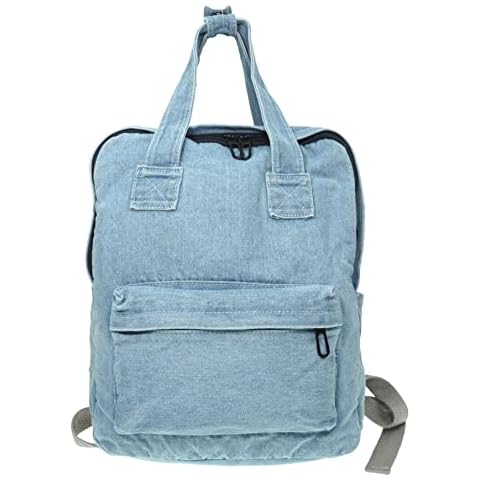 YunZh Denim Backpack Casual Style Lightweight Jeans Backpacks Classic Retro Travel Daypack Cover