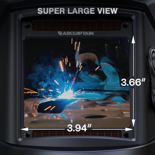 ARCCAPTAIN Auto Darkening Welding Helmet with Light, 3.94"X3.66" Large View - image 5