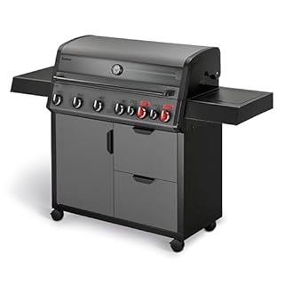 Enders Gasgrill Hyde 6 SIKR Turbo, 6-Brenner aus Edelstahl für kraftvolles direktes und indirektes Grillen, 800 °C Turbo Zone, Switch Grid, Infarot-Backburner und Seitenkocher #8044