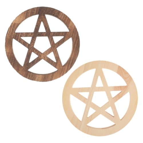 Decoración de pared mística con pentagrama de madera para altar de meditación