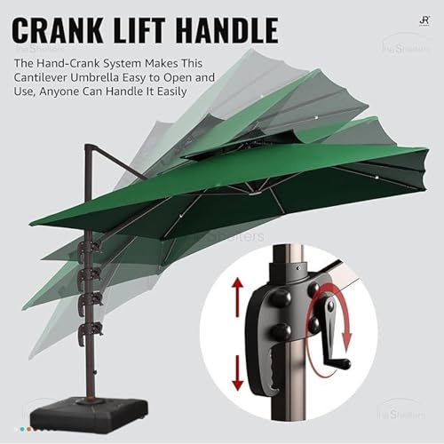 Image of THESHELTERS - Premium Garden Umbrella 360 Degree Rotating Stylish and Durable Outdoor Garden Umbrella with Heavy-duty Water Base (95Kgs)- Patio and Lawn Umbrella, 2.5x2.5m Big Size Outdoor Umbrella with Stand