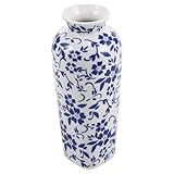Mipcase Jarrón Cerámico Chino Azul y Blanco Hecho Mano Florero Decorativo Vintage para Sala Oficina y Centro de Mesa Diseño Artístico Chino Moderno para Arreglos y Decoración Elegante