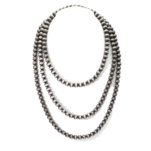 Multi strand Navajo Pearl Necklace Layer Navajo Pearls Western Jewelry for Women Boho Vintage Choker Turquoise Necklaces