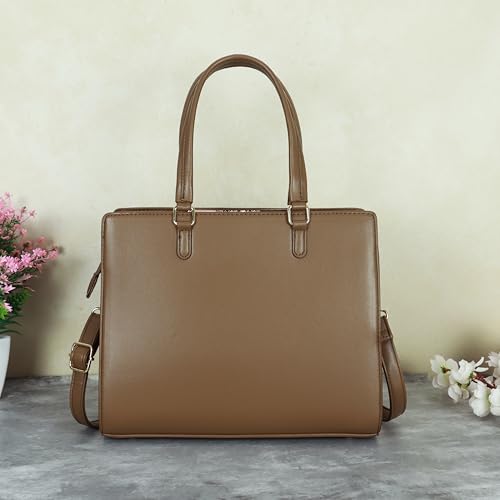 Image of NFI essentials Satchel Bags Ladies Purse Handbag Premium Women Shoulder Travel Bag for Work Gifts for Wife /Mother /Sister Stylish Office College Party Bag