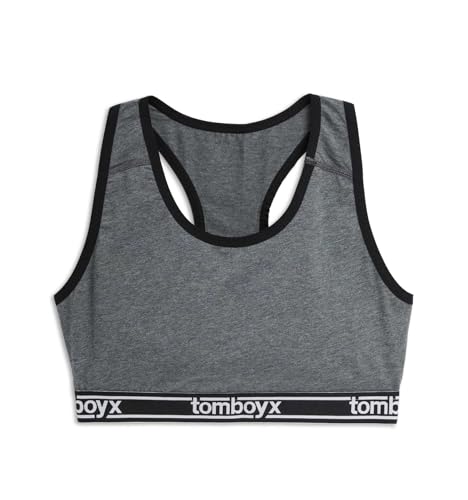 TomboyX Racerback Bra, Cotton Comfort Bralette for Women, Wireless No-Padding Low-Impact, (3XS-6X)