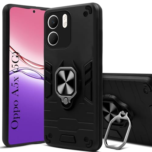 Image of AIBEX Armor Back Cover Compatible for Oppo A5X 5G| Rugged Shockproof Case with Ring Holder & Kickstand | Military-Grade Protection | Magnetic Car Mount Compatible