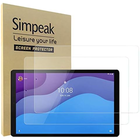 Simpeak 2-Piece Tempered Glass Screen Protector Compatible with Lenovo Tab M10 HD Gen 2 10.1", Tempered Glass Screen Protector Compatible with Lenovo Smart Tab M10 (2nd Gen) Cover