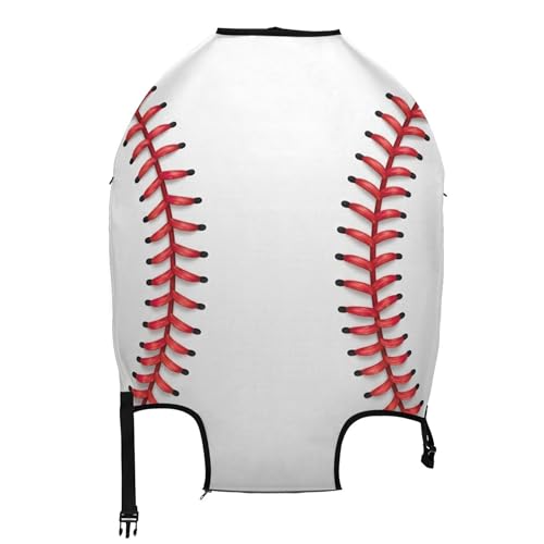 Animal Print Suitcase Cover Custom Luggage Protector Elastic Red Baseball Stitches White Travel Luggage Sleeve for Women, M, Fits 22-24 Inch Case2