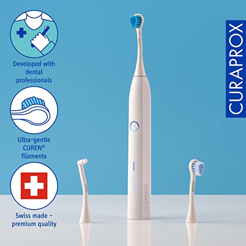 Curaprox Hydrosonic Pro Schallzahnbürste – Für Empfindliche Zähne, Implantate Und Zahnspangen | Professionelle Reinigung Zu Hause | Set Mit Drei Bürstenköpfen – Bild 3