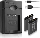 ENEGON Replacement Battery(2-Pack) and Charger for Fujifilm NP-50 BC-45W BC-50 and Fujifilm FinePix F50FD F60FD F100FD F200EXR RF600EXR F800EXR X10 XP100 XP200 W3 XF1 Cameras and More