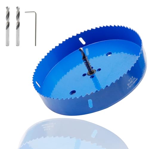 Image of Hole Saw Bi-Metal Saw 7-17 /64 inch /185mm Hole Cutter Drilling Tool with Twist Drill Bit L Hex Wrench for Wood Plasterboard Plywood Plastic