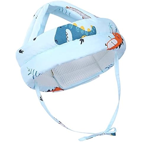 Baby Helmet Infant Head Protector Adjustable Blue Dinosaur Toddler Safety Helmet Breathable Crawling Walking Protective Hat for 6 Months - 3 Years Boys Girls Cover