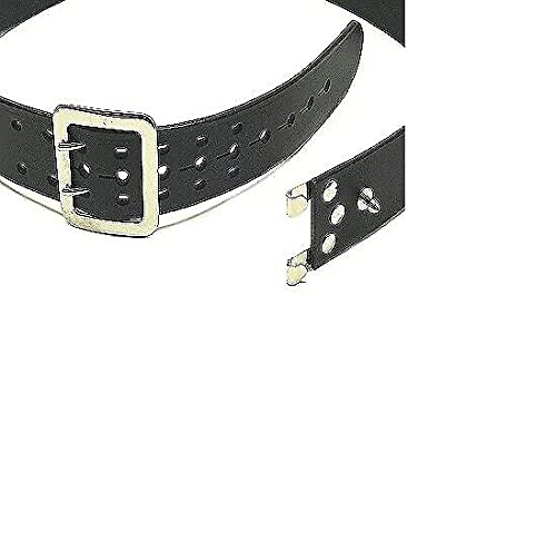 VEGA HOLSTER 1V56 CINTURONE IN PELLE NERO BIANCO DOPPIO ARTIGLIO USO VIGILANZA PS CC GDF GPG (EXTRA LARGE CM 113-127, NERO)