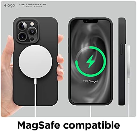 elago Liquid Silicone Case Compatible with iPhone 13 Pro Case (6.1"), Premium Silicone, Full Body Protection - 3 Layer Shockproof Phone Cover, Anti-Scratch Soft Microfiber Lining (Black)