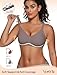 Vertvie Womens Wireless Bras No Underwire Push Up Bra Seamless Supportive Full Coverage Everyday Bras Regular and Plus Size(Grey,3X-Large)