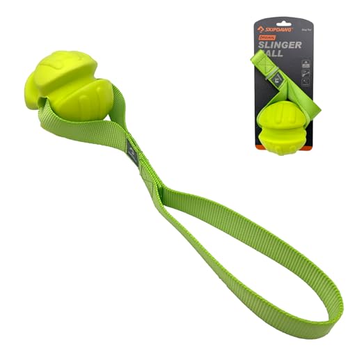 SKIPDAWG Wurfball mit Schlaufe für Hunde, robust und schwimmfähig, Hundespielzeug, Ball für Hunde, Zerrspielzeug