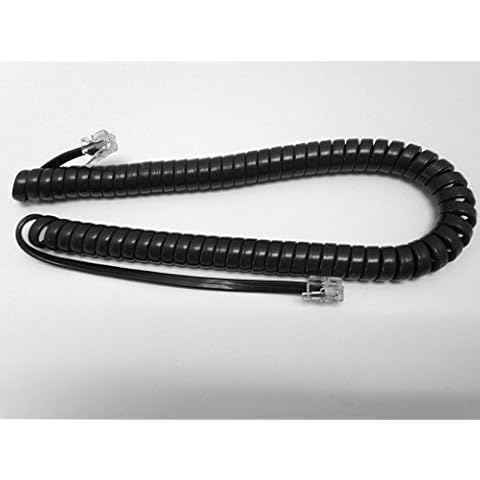 The VoIP Lounge 9 Foot Handset Receiver Curly Cord for Avaya IX J100 Series IP Phone J129 J139 J169 J179 Charcoal Black Cover