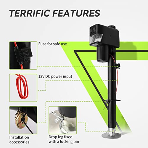Rvmate RMETJ Electric A-Frame Trailer Jack Up To 3500-4000Lbs Heavy Duty Rv Electric Power Tongue Jack thumb #1