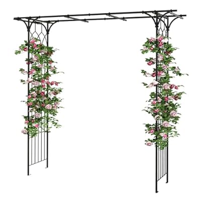YITAHOME Metal Garden Arbor, 81" Garden Arch for Climbing Plants Outdoor, Wedding Arches for Ceremony Decor, Lawn, Patio, Backyard
