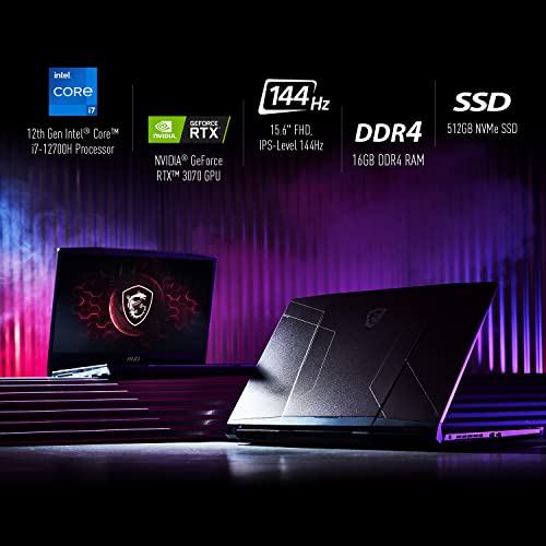 Msi Pulse Gl66 15.6" Fhd 144Hz Gaming Laptop: Intel Core I7-12700H Rtx 3070 16Gb 512Gb Nvme Ssd, Type-C Usb 3.2 Gen 1, Rgb Gaming Keyboard, Cooler Boost 5, Win11 Home: Black 12Ugkv-464 #TOP1
