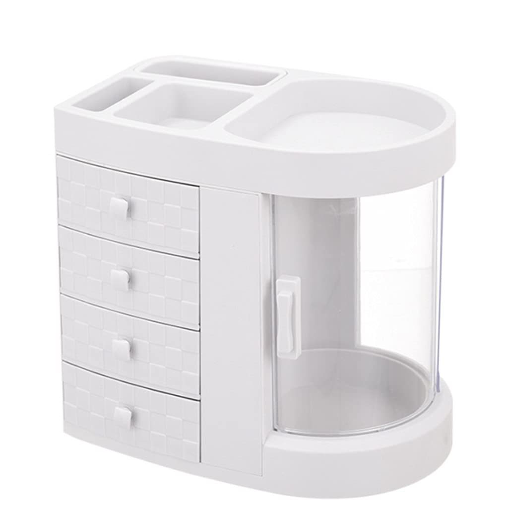 Boîte de Rangement pour Maquillage, boîte de Rangement Transparente avec fenêtre rotative pour Rouge à lèvres, Brosse cosmétique, Bijoux, boîte de Rangement pour Maquillage