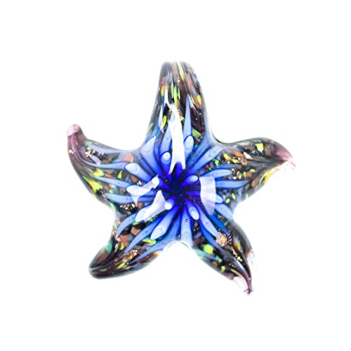 Paracord Planet Glass Starfish Pendants Available in Various and Unique Colors (Blue