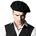 IZUS Women French Beret Hat Solid Artist Hat Wool Adult Beret Winter Warm Beanie Cap Fashion Ladies Men (as1, Alpha, one_Size, Standard, Black)