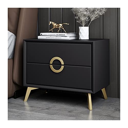 GRFIT Mesita de Noche Mesita de Noche de Lujo, luz Sencilla, Muebles de Dormitorio, Arte Simple, mesita de Noche de Madera, 1 ud. Muebles de Dormitorio (Color : Black A)