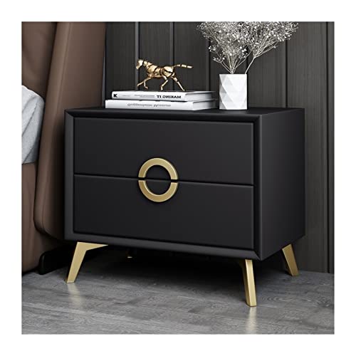 ULPro Bedside Table 1pc Simple Light Luxury Bedside Table Bedroom Furniture Simple Art Bedside Table Wood Bedside Table Side Table and Nightstand (Color : Light brown A) (Black a)