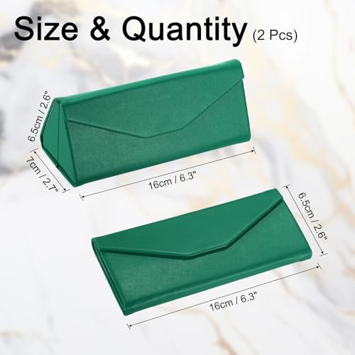 Image of PATIKIL Foldable Glasses Case, Triangle Magnetic Sunglasses Organizer Case PU Leather Hard Eyeglass Case for Women (2 Pcs)