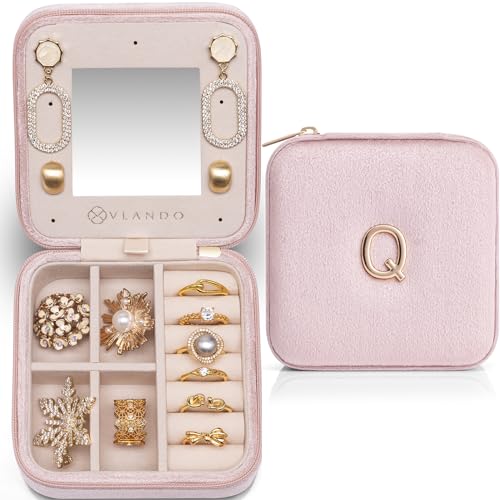 Vlando Travel Jewelry Organizer for Women, Travel Jewelry Organizer, Necklace Organizer Earrings Ring Organizer, Jewelry Travel, Travel Gifts for Wome