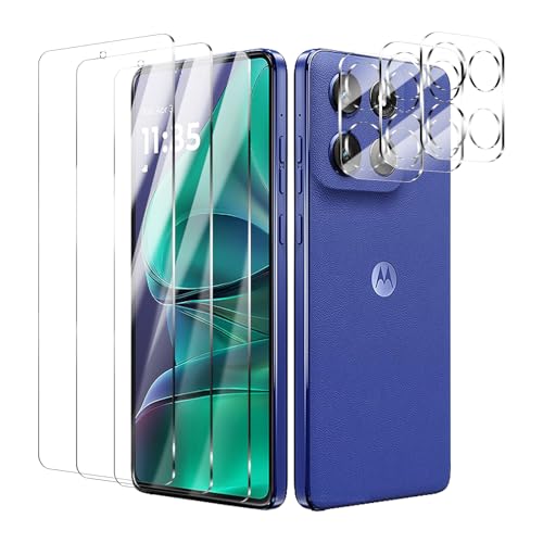 Lyootam 3 Piezas Protector de Pantalla Cristal Templado para Motorola Moto g Stylus 5G 2025, 3 PiezasProtector Lente cámara, Dureza 9H, HD, Transparente, Antiarañazos, Sin Burbujas