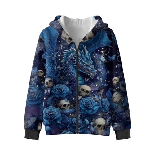 WELLFLYHOM Fleece Lining Zip Up Kids Hoodies for Boys 6-16 Novelty Graphic Sweatshirts Kangaroo Pocket Long Sleeve Tops3